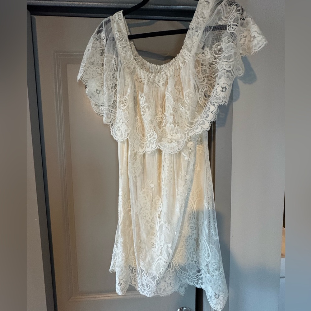 Jen’s Pirate Booty Elegant Lace Off-Shoulder Dress